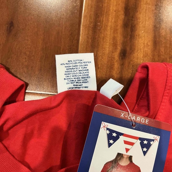 New NWT Spirit Of America USA Red T-Shirt Graphic Print Crew Neck Size‎ XL - Picture 5 of 7